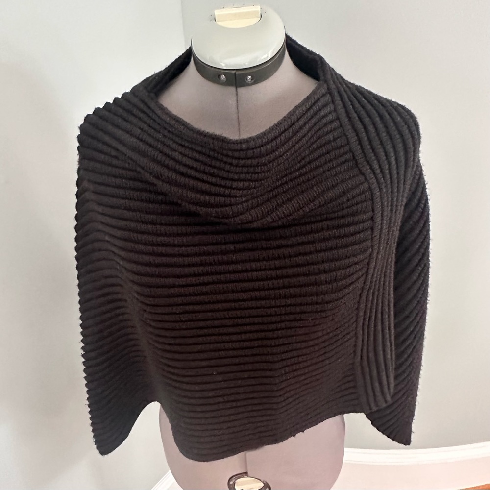 Ann Taylor Loft women’s black poncho sweater